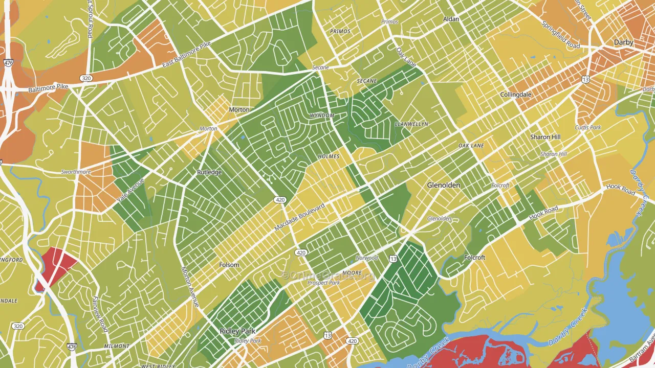 19043, PA Map of Drug-Related Crime Rates