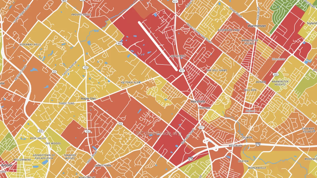 19044, PA Map of Drug-Related Crime Rates