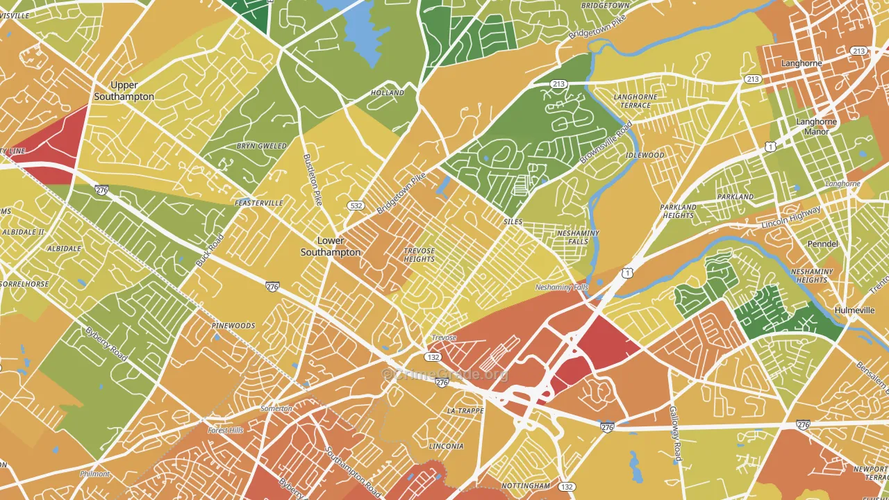 19053, PA Map of Drug-Related Crime Rates