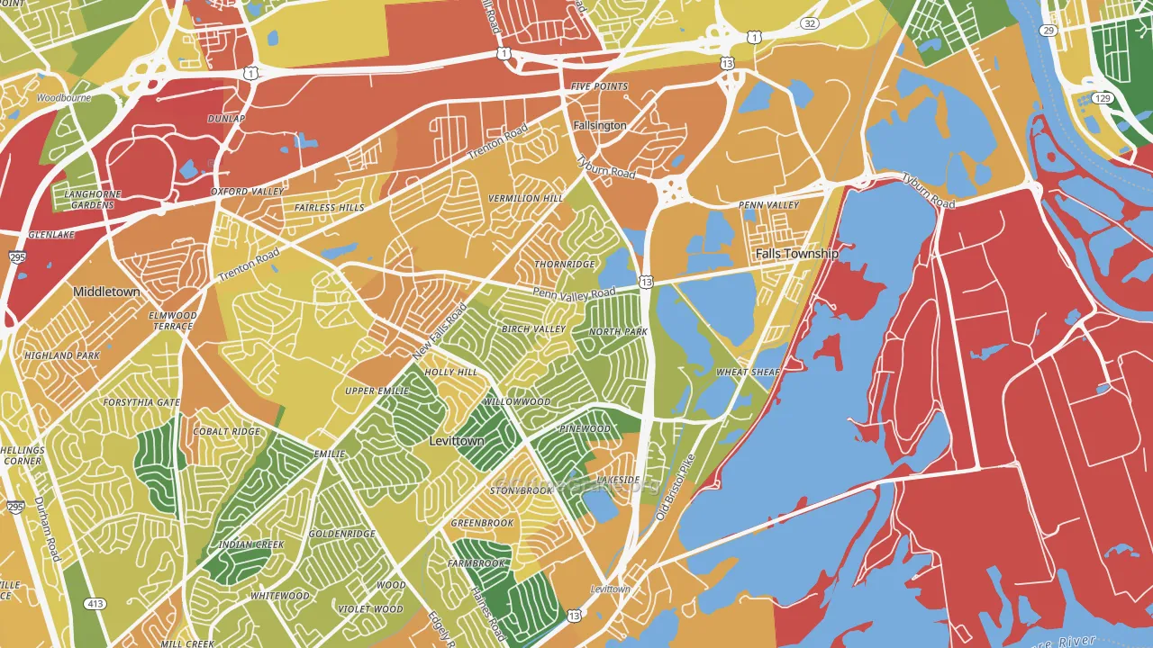 19054, PA Map of Drug-Related Crime Rates