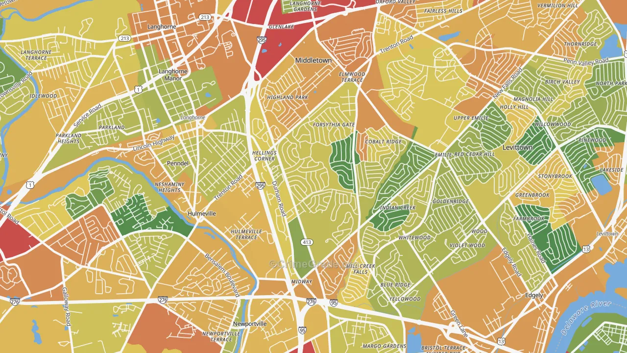 19056, PA Map of Drug-Related Crime Rates