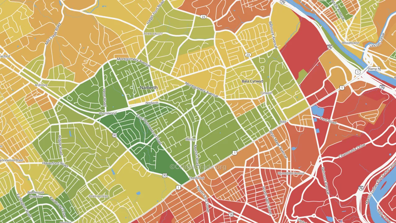 19066, PA Map of Drug-Related Crime Rates