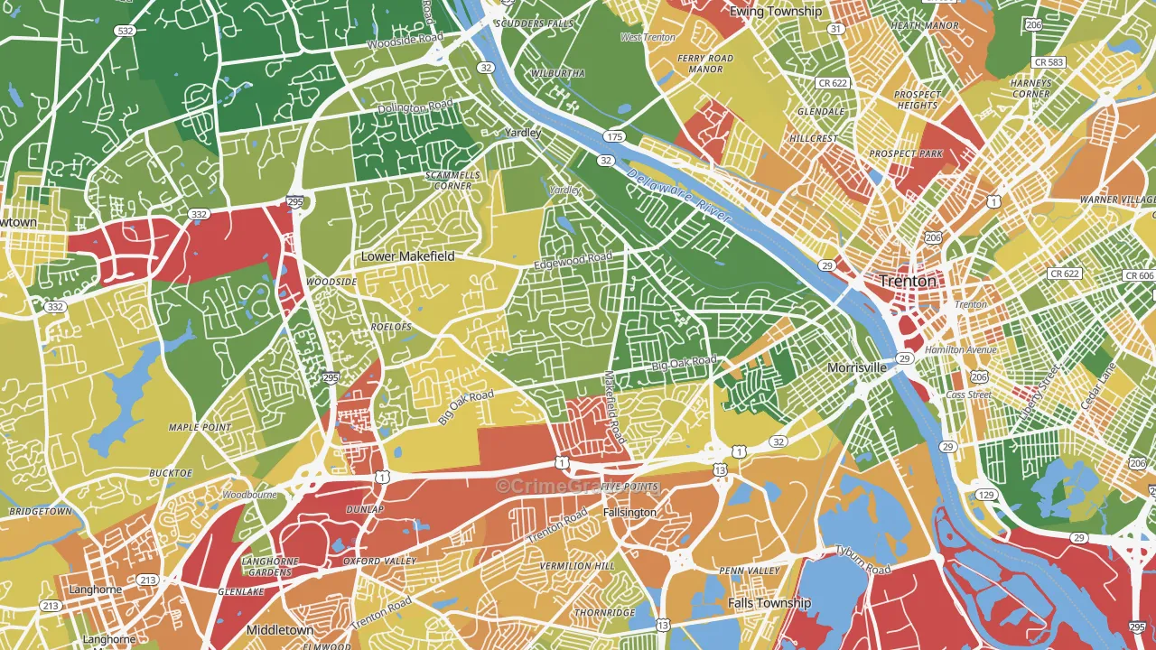 19067, PA Map of Drug-Related Crime Rates
