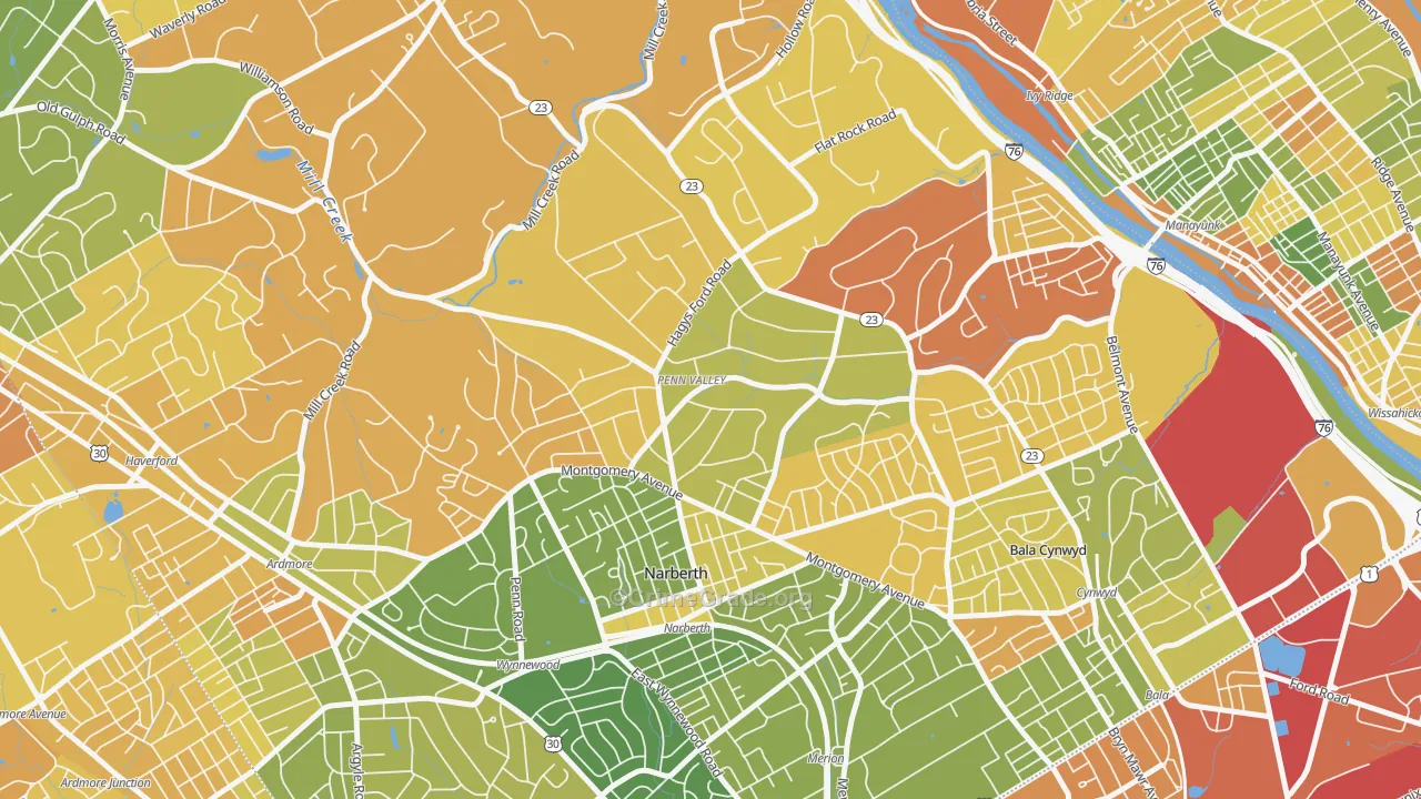 19072, PA Map of Drug-Related Crime Rates