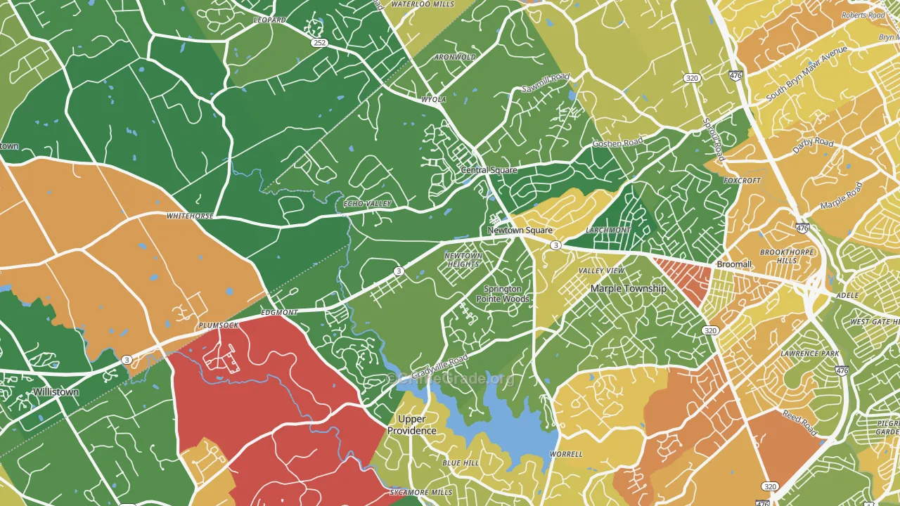 19073, PA Map of Drug-Related Crime Rates