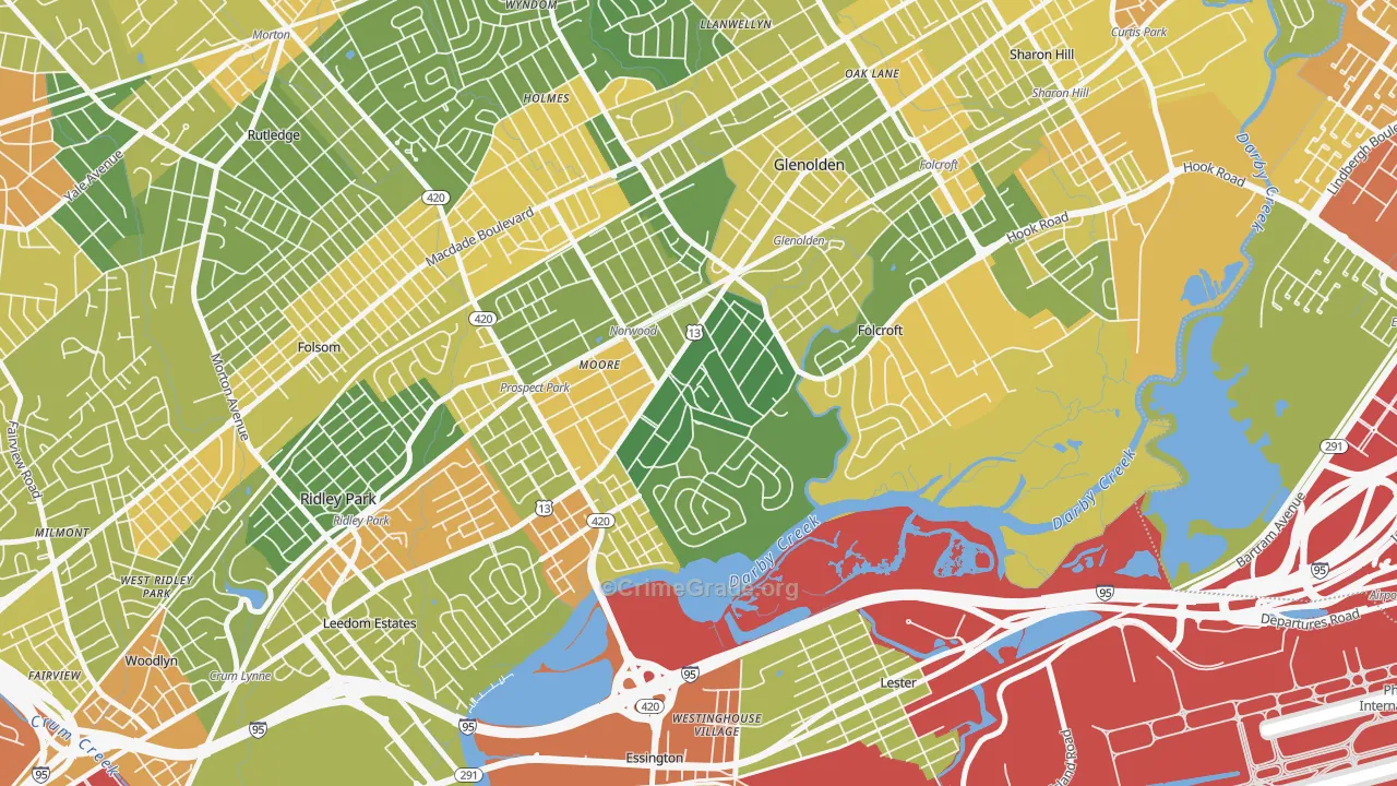 19074, PA Map of Drug-Related Crime Rates