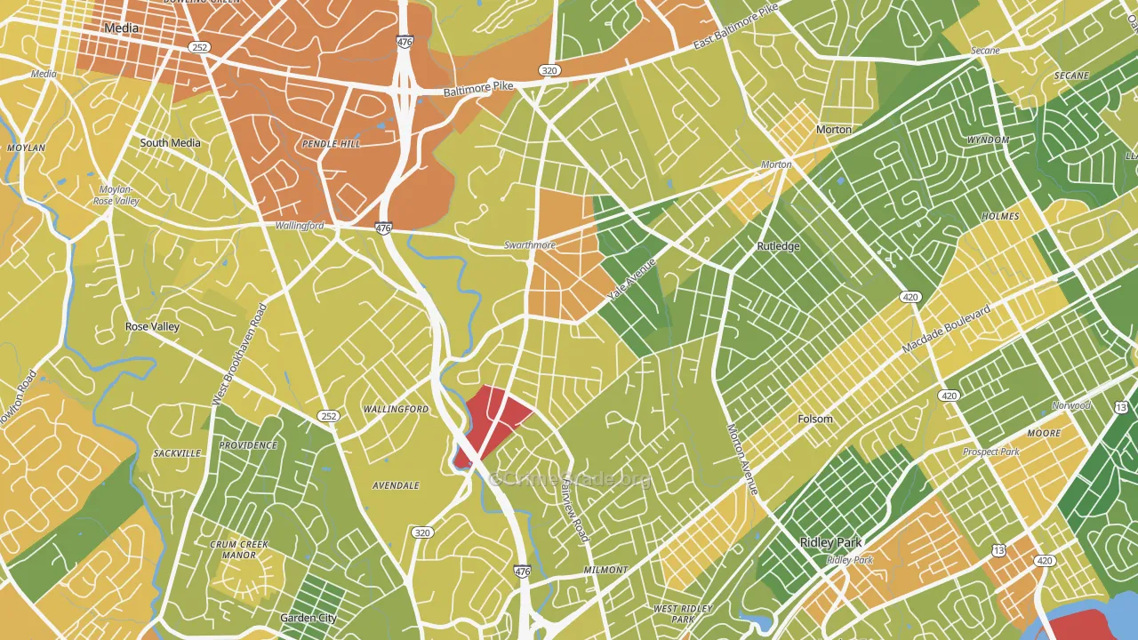 19081, PA Map of Drug-Related Crime Rates