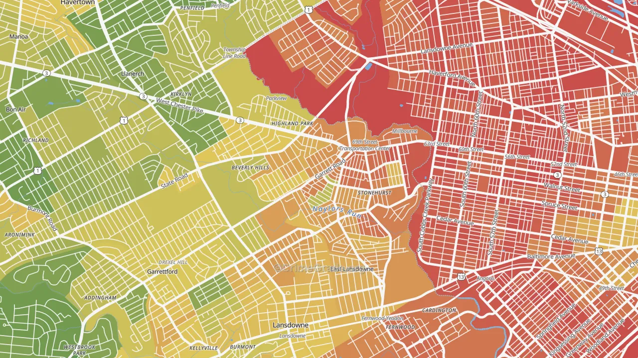 19082, PA Map of Drug-Related Crime Rates
