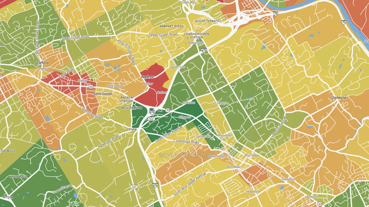 19085, PA Map of Drug-Related Crime Rates