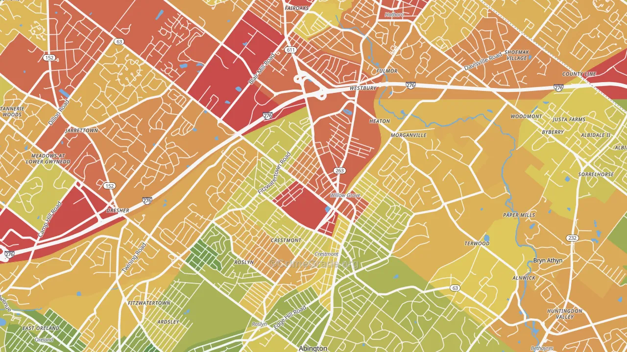 19090, PA Map of Drug-Related Crime Rates
