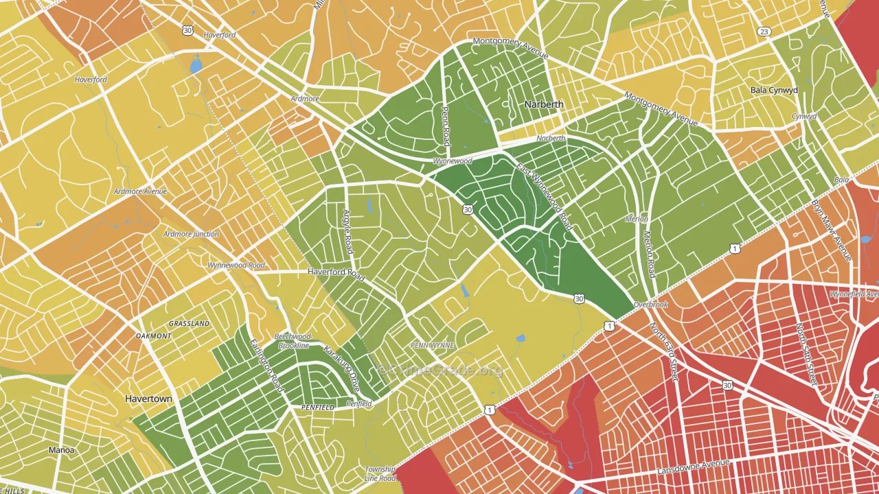 19096, PA Map of Drug-Related Crime Rates