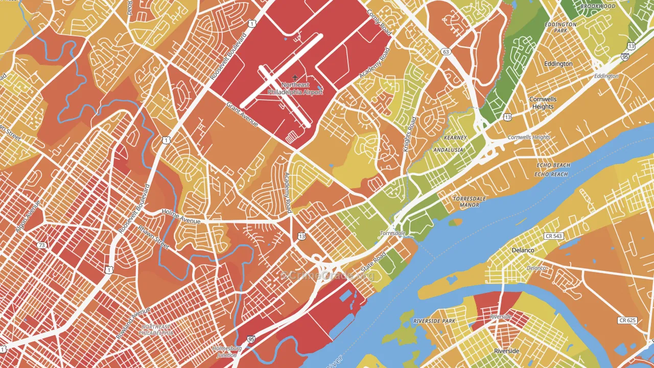 19114, PA Map of Drug-Related Crime Rates