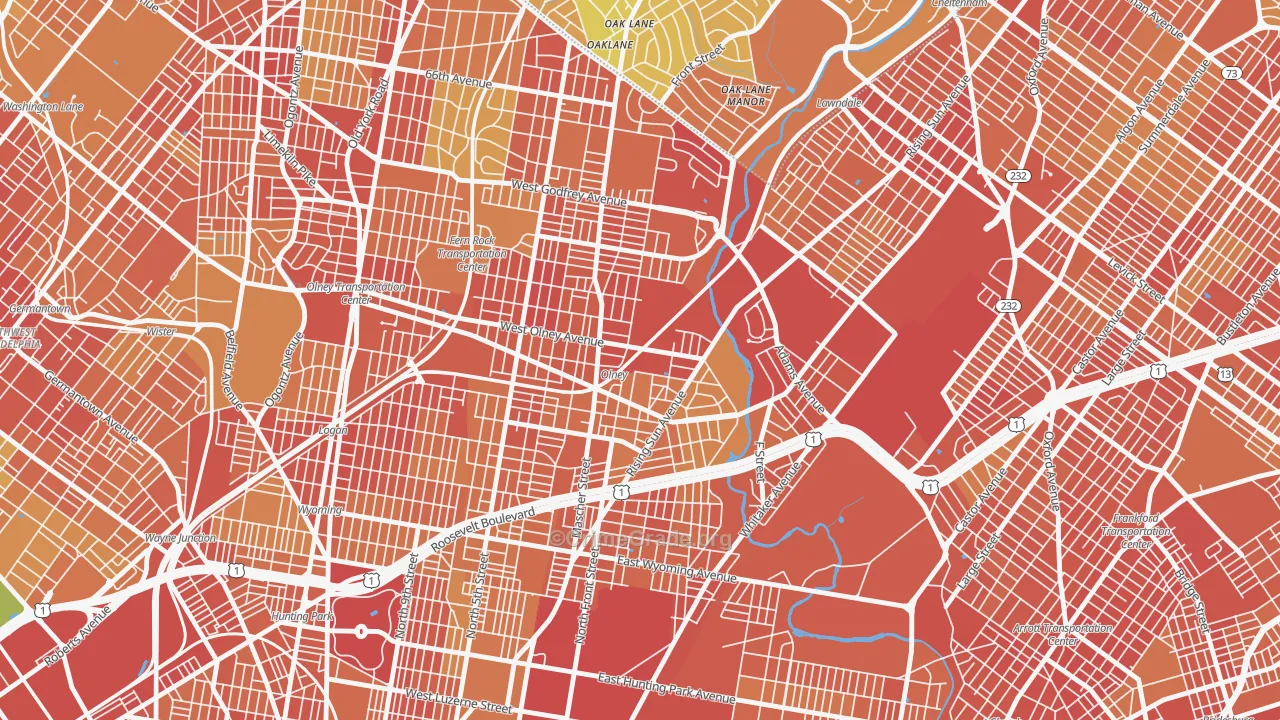19120, PA Map of Drug-Related Crime Rates