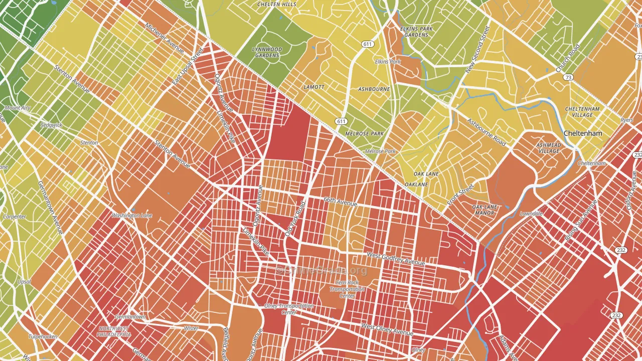19126, PA Map of Drug-Related Crime Rates
