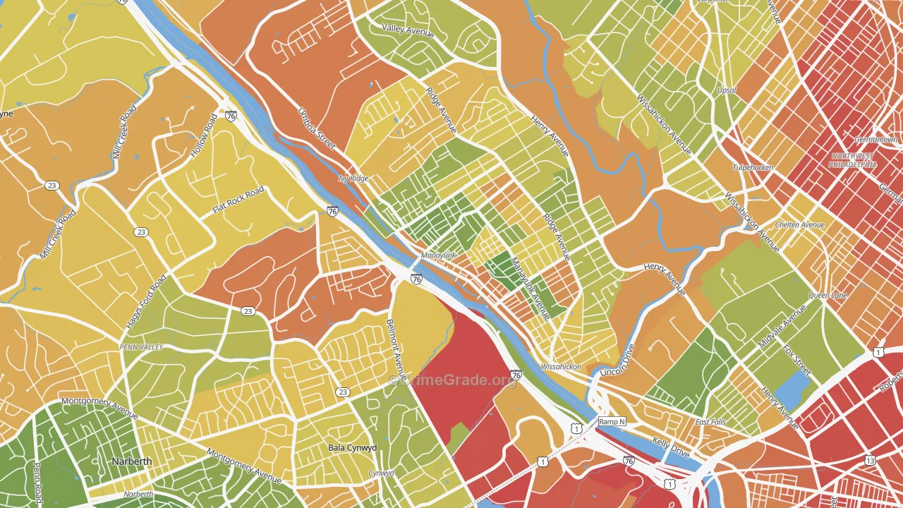 19127, PA Map of Drug-Related Crime Rates