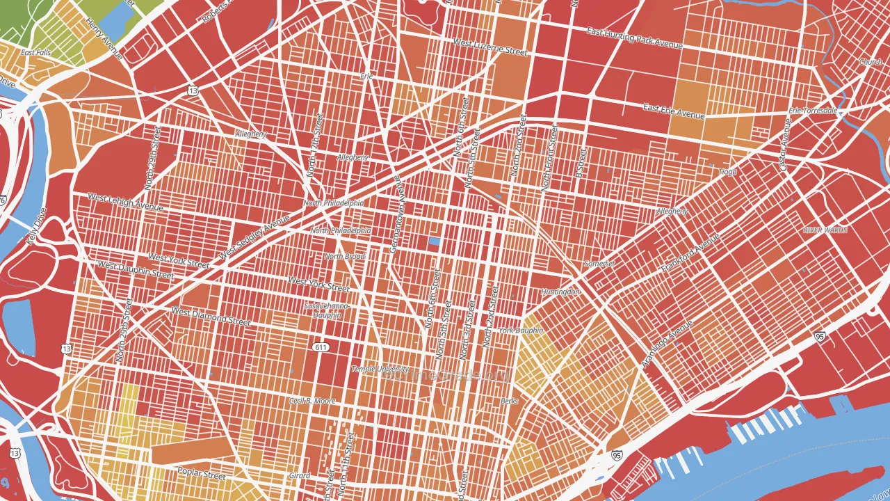 19133, PA Map of Drug-Related Crime Rates