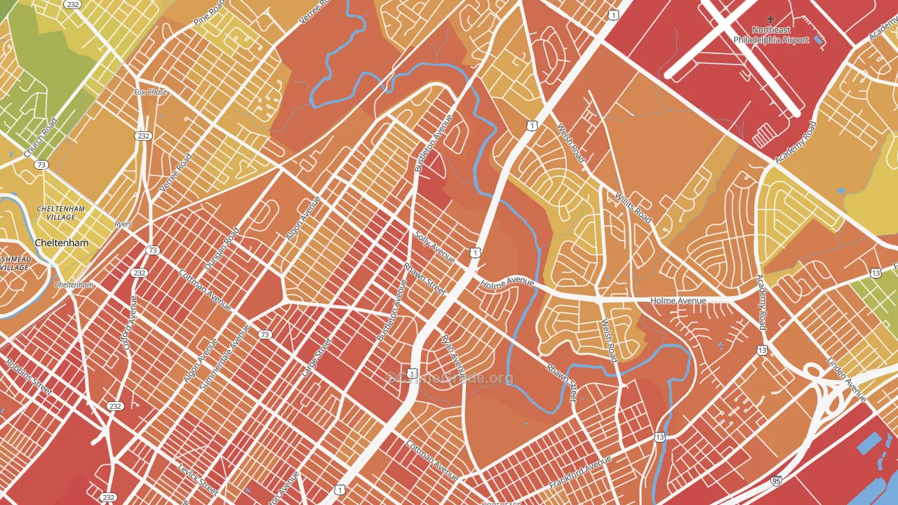 19152, PA Map of Drug-Related Crime Rates
