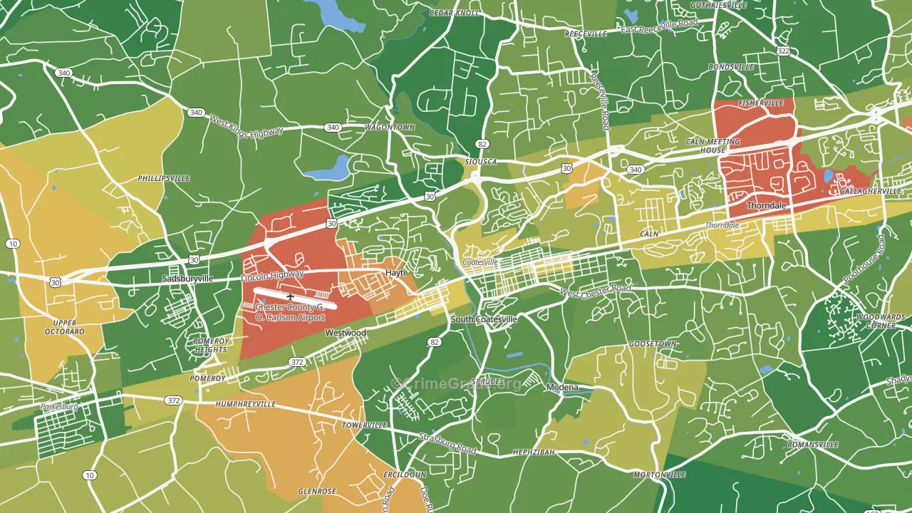 19320, PA Map of Drug-Related Crime Rates