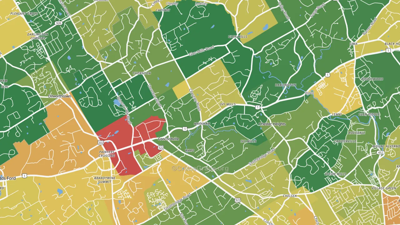 19342, PA Map of Drug-Related Crime Rates