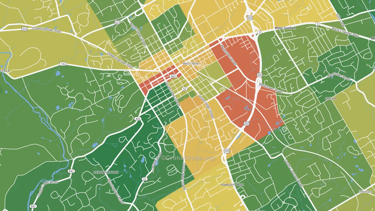 19383, PA Map of Drug-Related Crime Rates