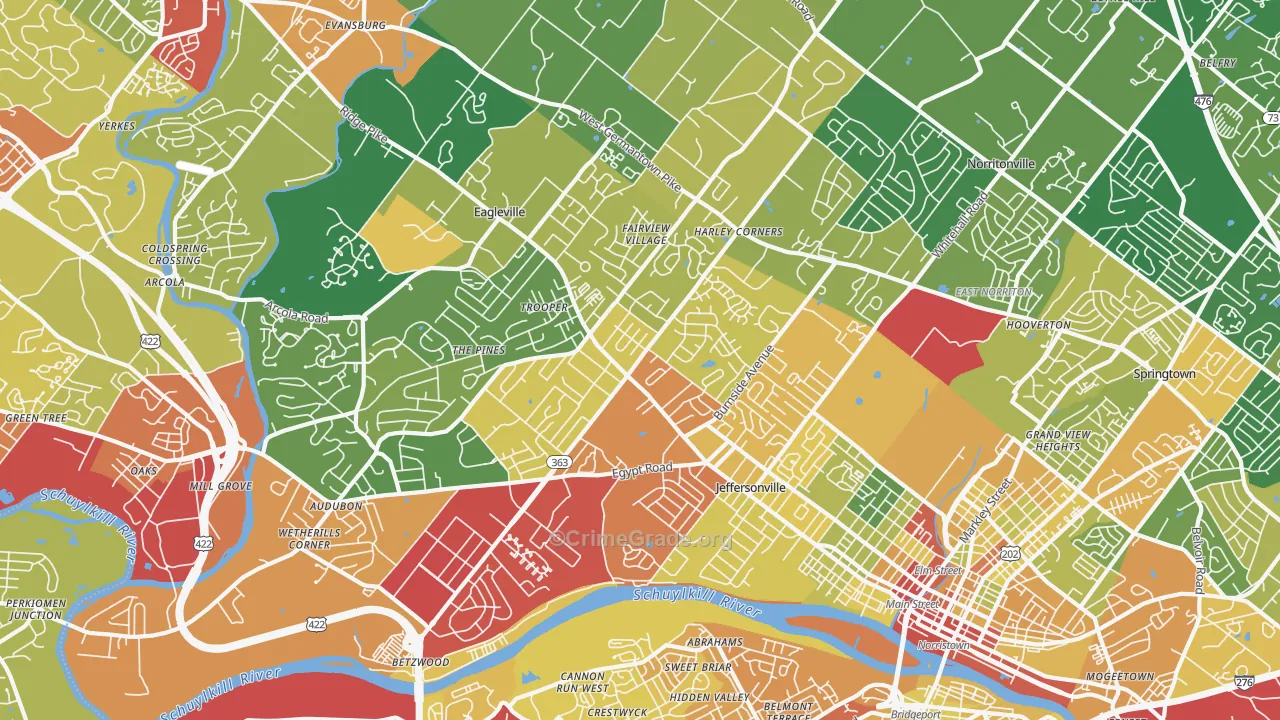 19403, PA Map of Drug-Related Crime Rates