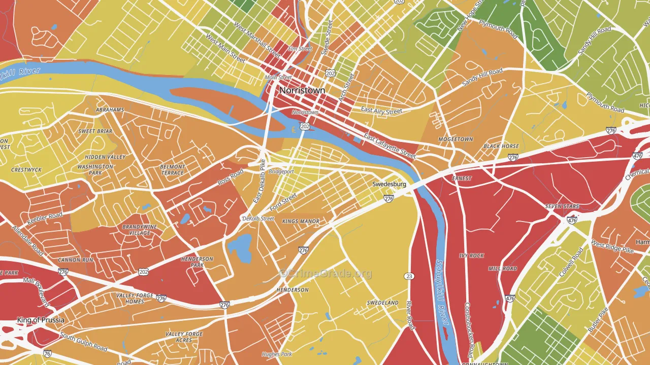 19405, PA Map of Drug-Related Crime Rates