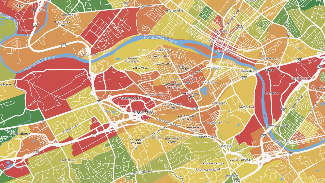 19406, PA Map of Drug-Related Crime Rates