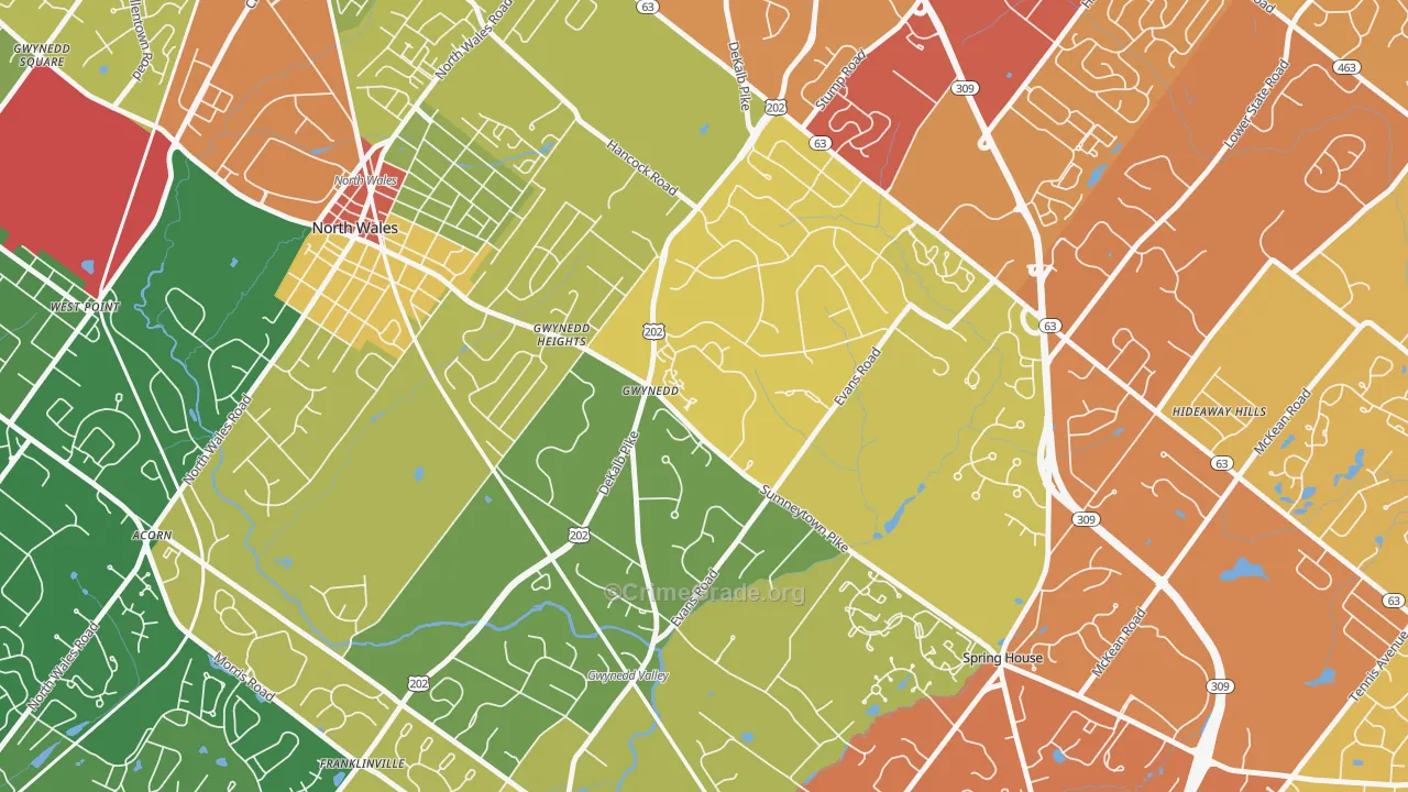 19436, PA Map of Drug-Related Crime Rates