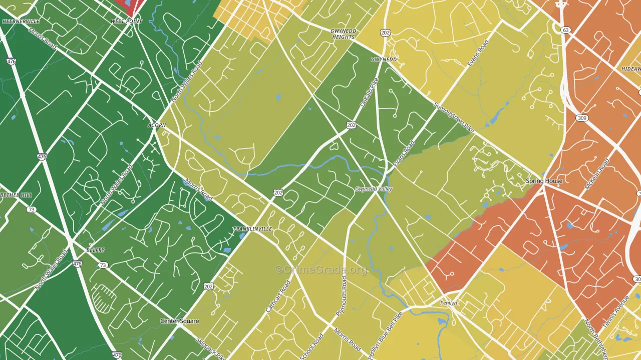 19437, PA Map of Drug-Related Crime Rates