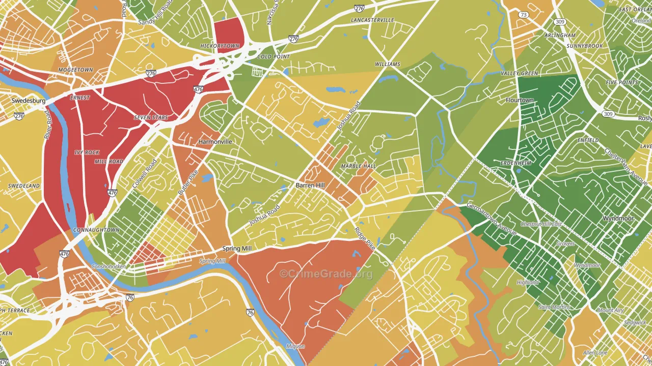 19444, PA Map of Drug-Related Crime Rates