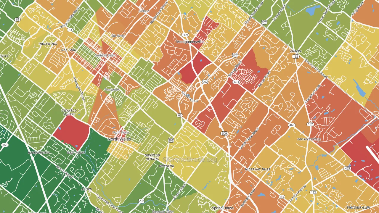 19454, PA Map of Drug-Related Crime Rates