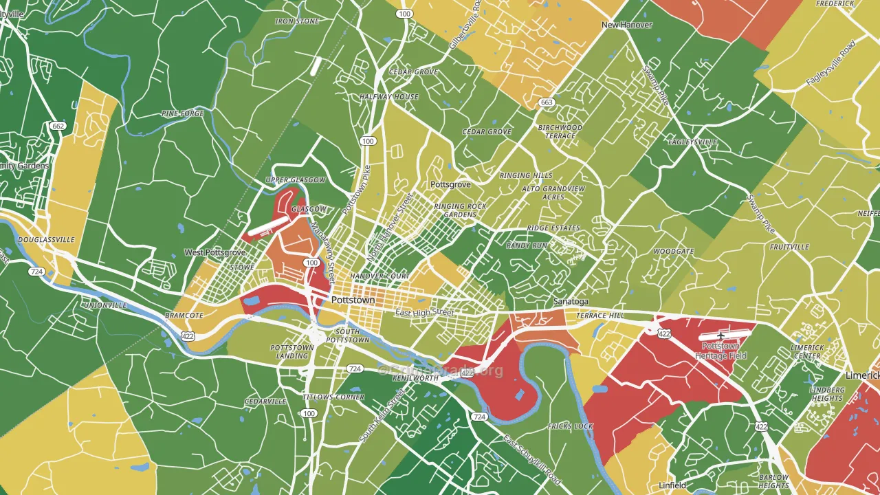 19464, PA Map of Drug-Related Crime Rates