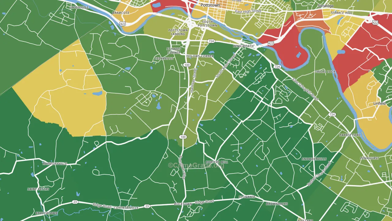 19465, PA Map of Drug-Related Crime Rates