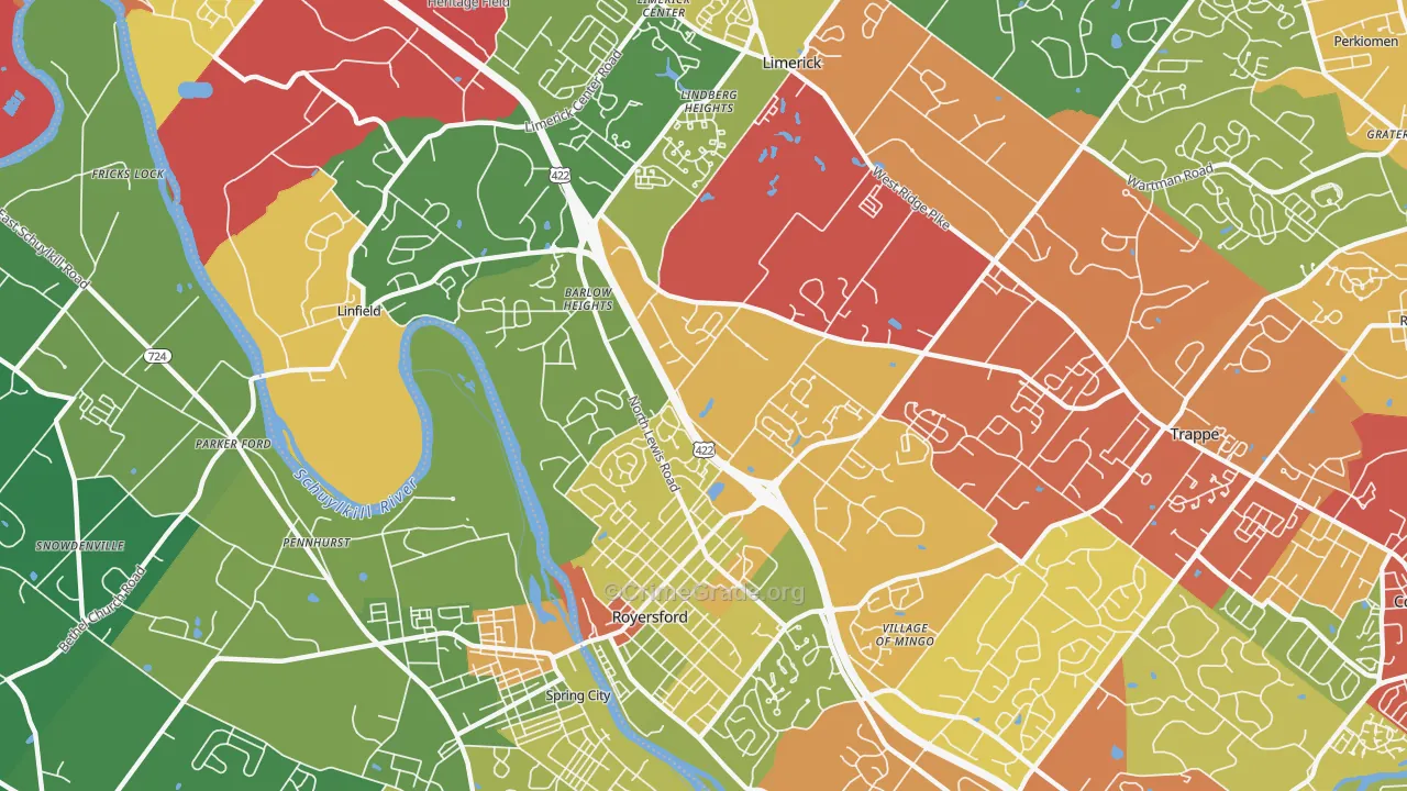 19468, PA Map of Drug-Related Crime Rates