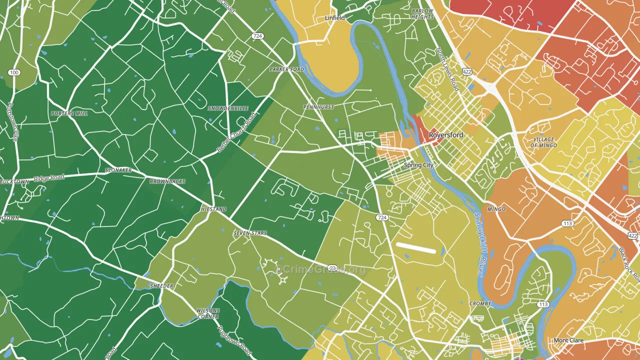 19475, PA Map of Drug-Related Crime Rates
