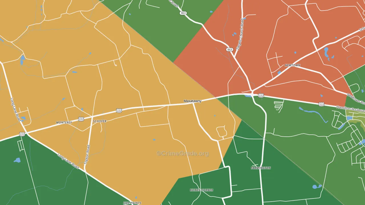 19538, PA Map of Drug-Related Crime Rates