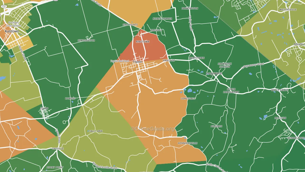 19539, PA Map of Drug-Related Crime Rates