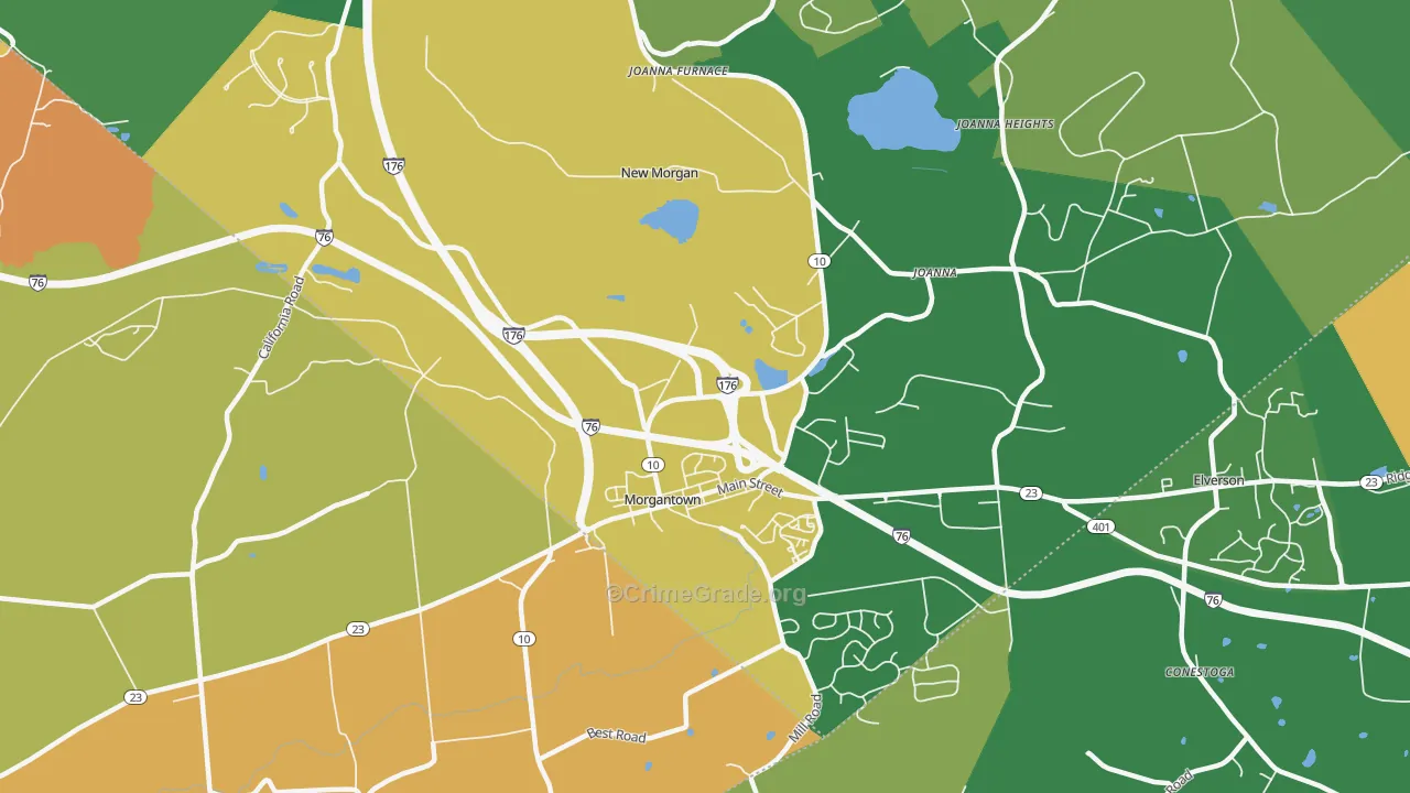19543, PA Map of Drug-Related Crime Rates