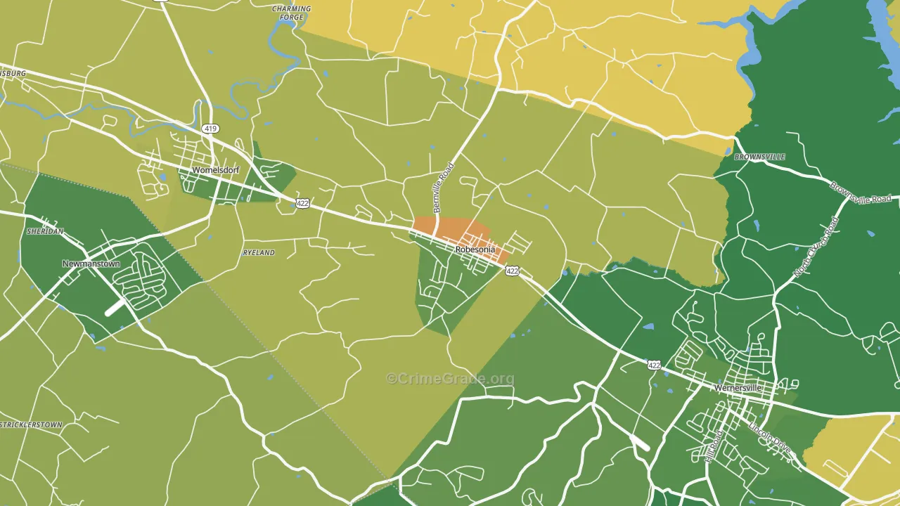 19551, PA Map of Drug-Related Crime Rates