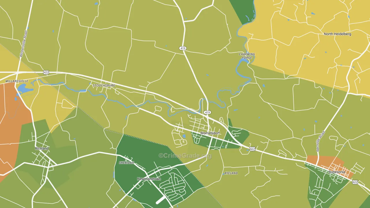 19567, PA Map of Drug-Related Crime Rates