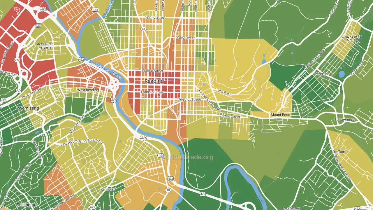 19602, PA Map of Drug-Related Crime Rates