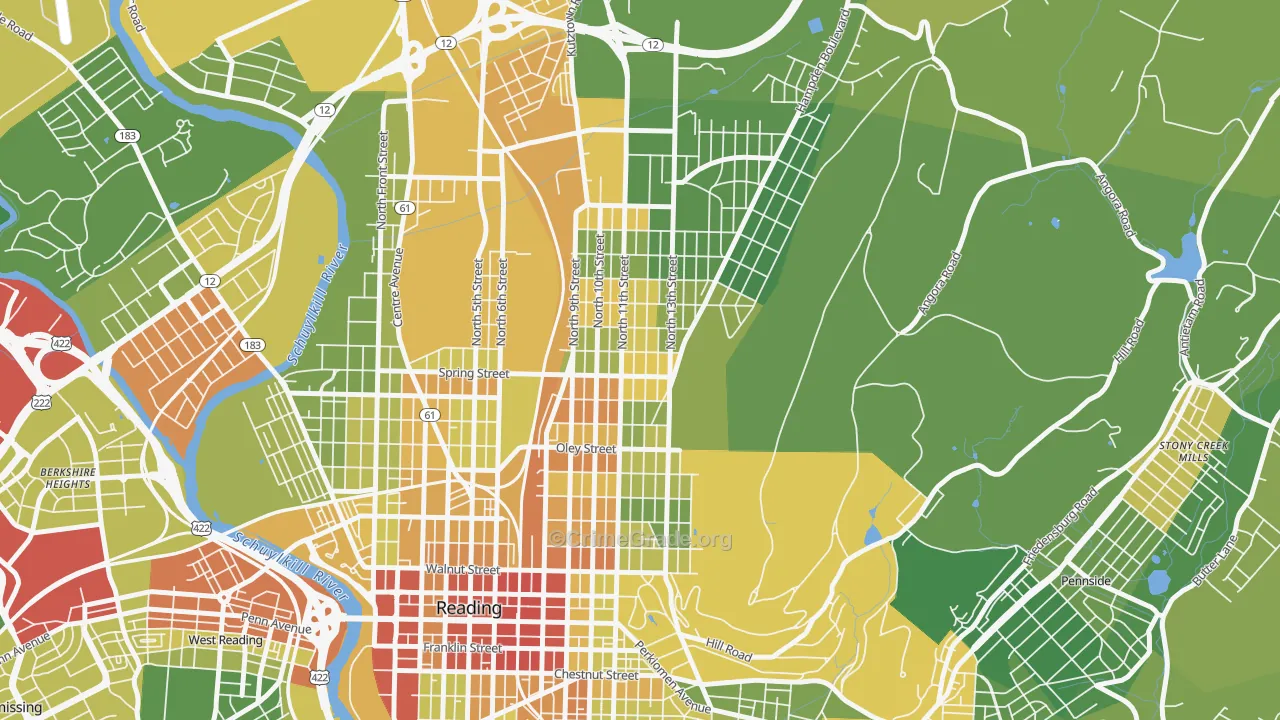 19604, PA Map of Drug-Related Crime Rates