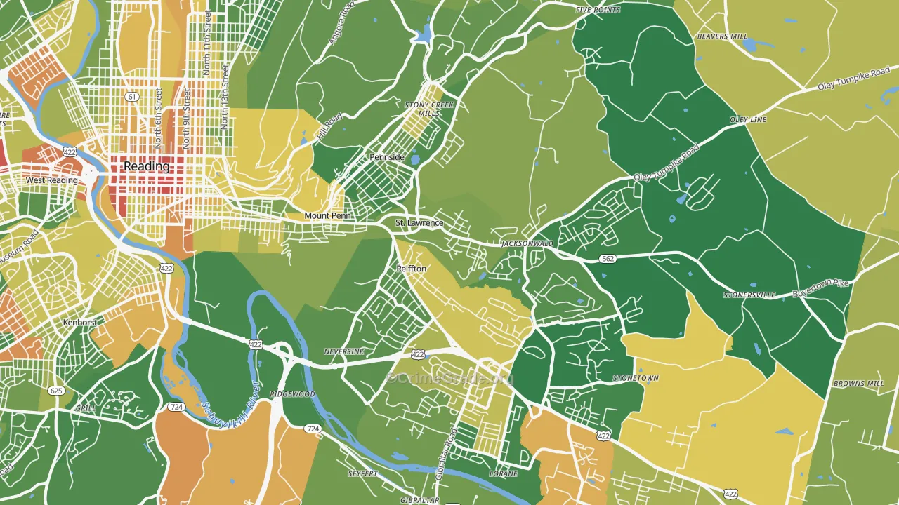 19606, PA Map of Drug-Related Crime Rates