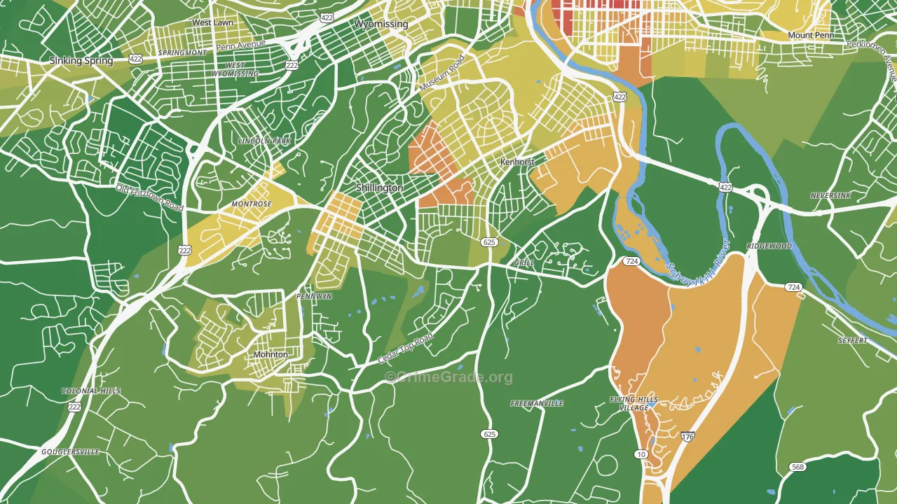 19607, PA Map of Drug-Related Crime Rates