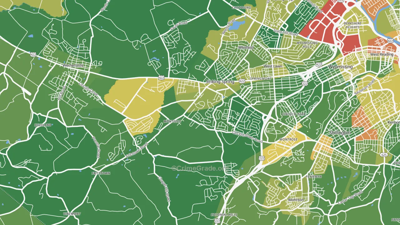 19608, PA Map of Drug-Related Crime Rates