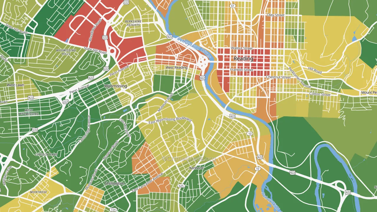 19611, PA Map of Drug-Related Crime Rates