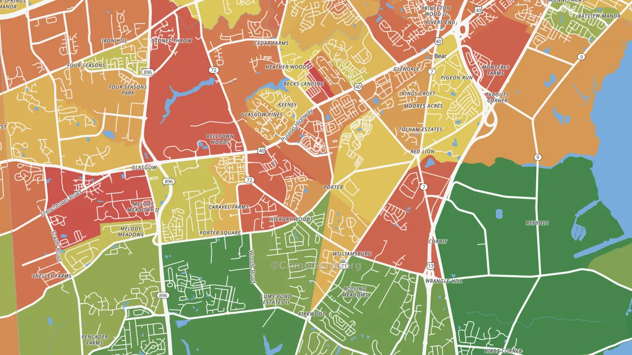 19701, DE Map of Drug-Related Crime Rates