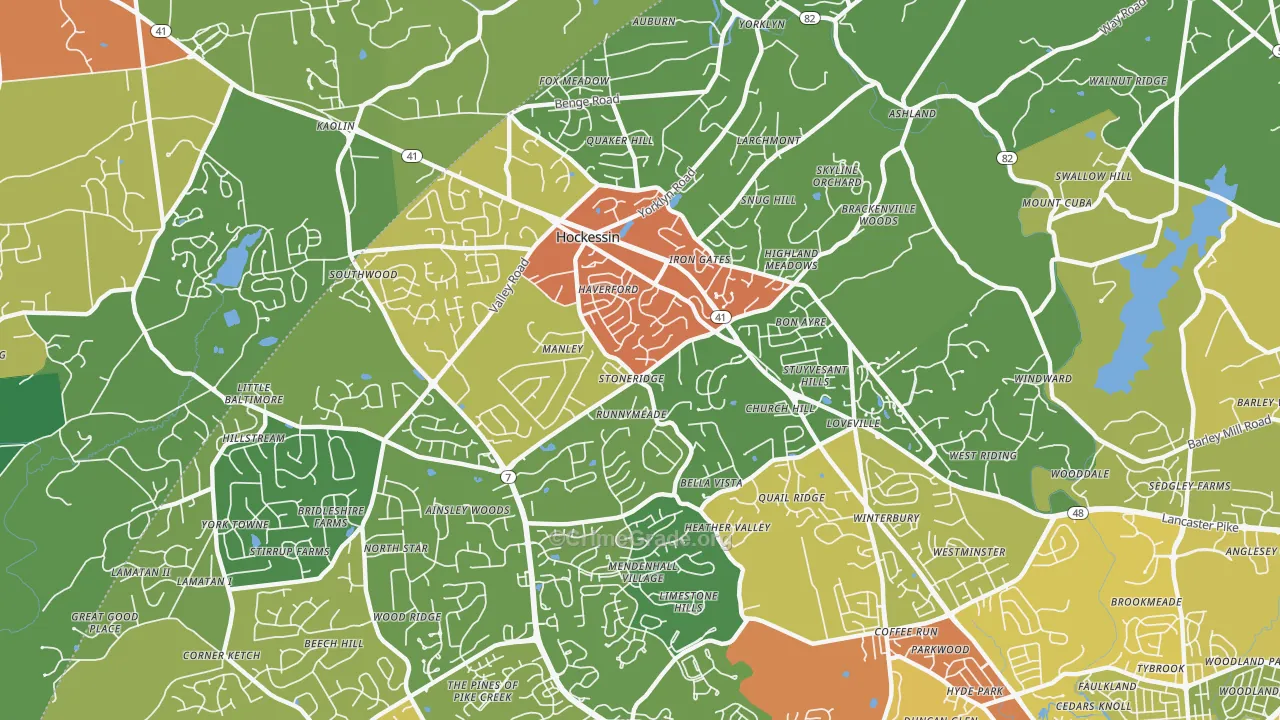 19707, DE Map of Drug-Related Crime Rates
