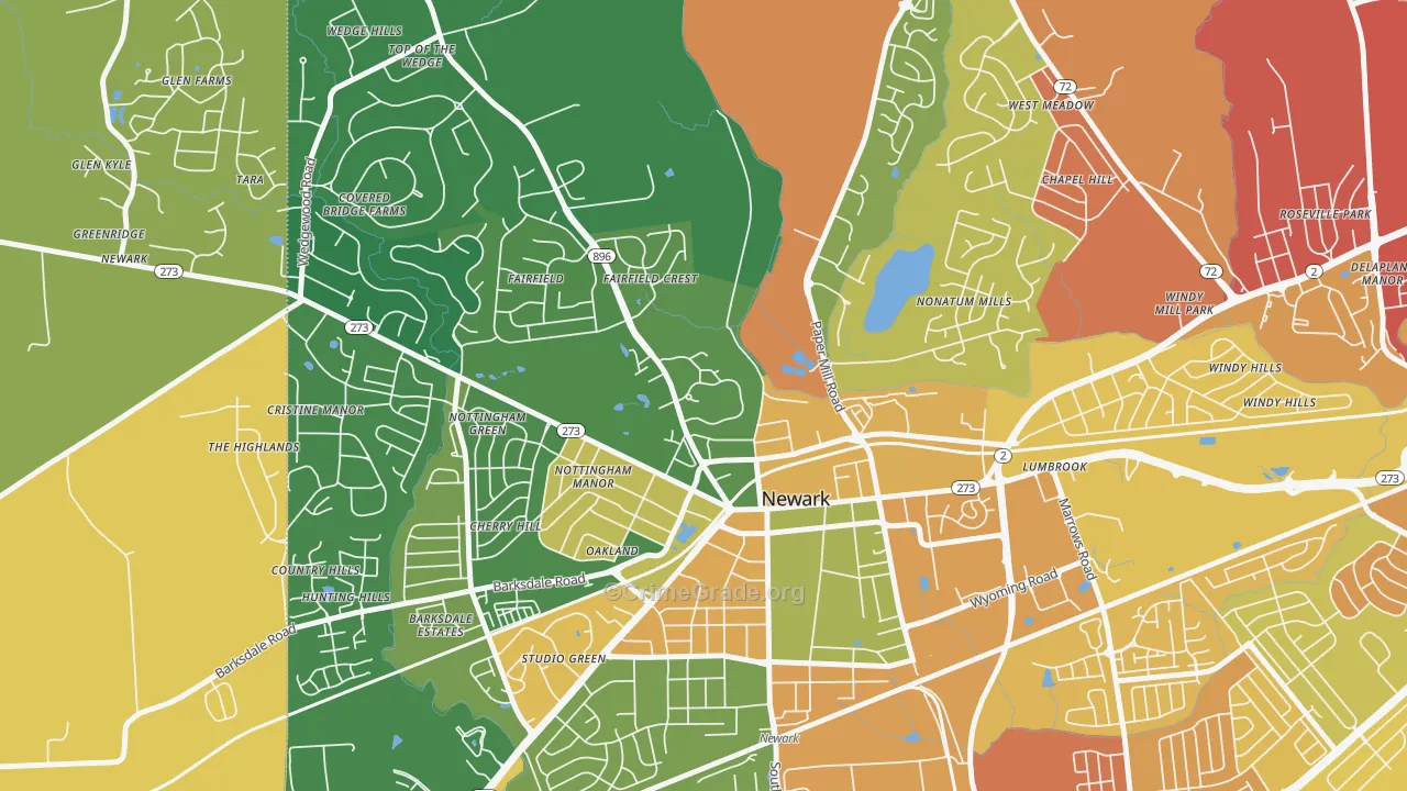 19716, DE Map of Drug-Related Crime Rates