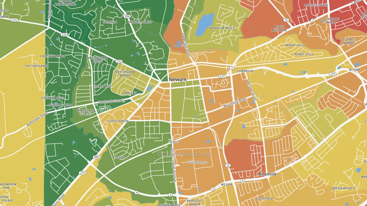 19717, DE Map of Drug-Related Crime Rates